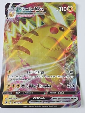 Oversized Pikachu VMAX Gigantamax Pokémon Promo Card - Holo Rare Swsh286 Jumbo